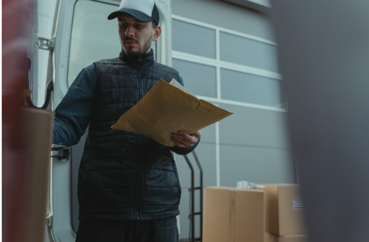 Independent package inspector reviewing a shipment