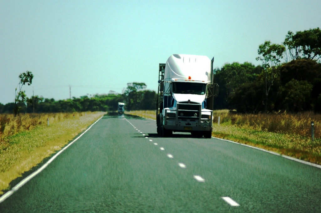 Freight truck on a highway